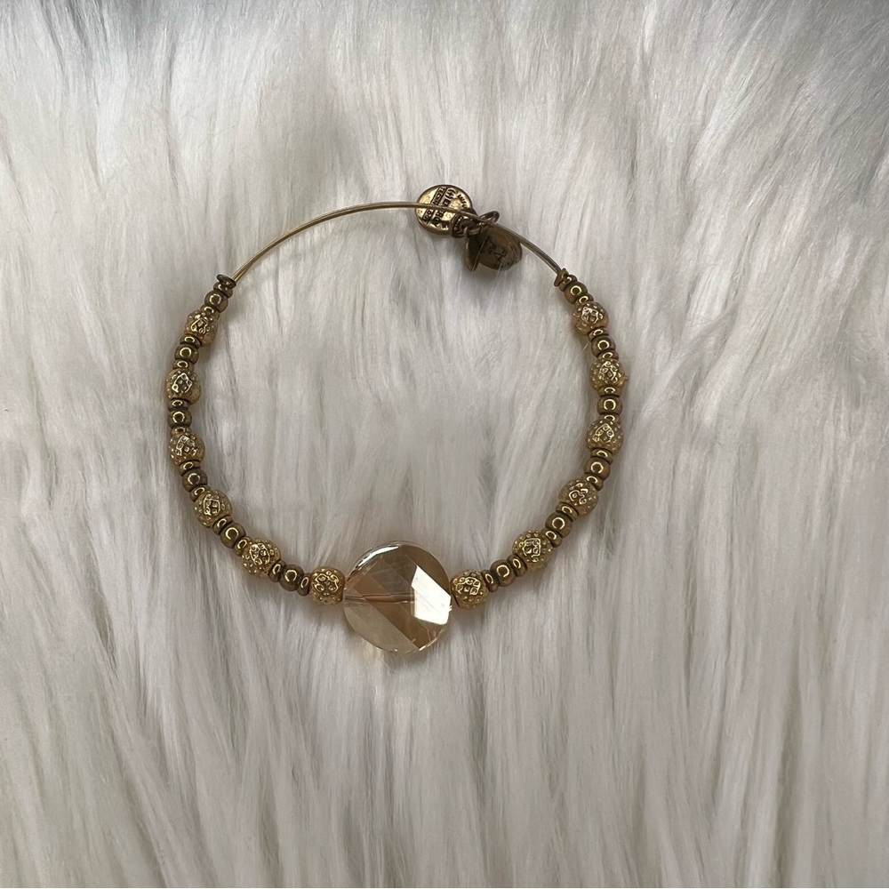 Alex And Ani Rafaelian Gold Pocked Beaded And Gol… - image 1